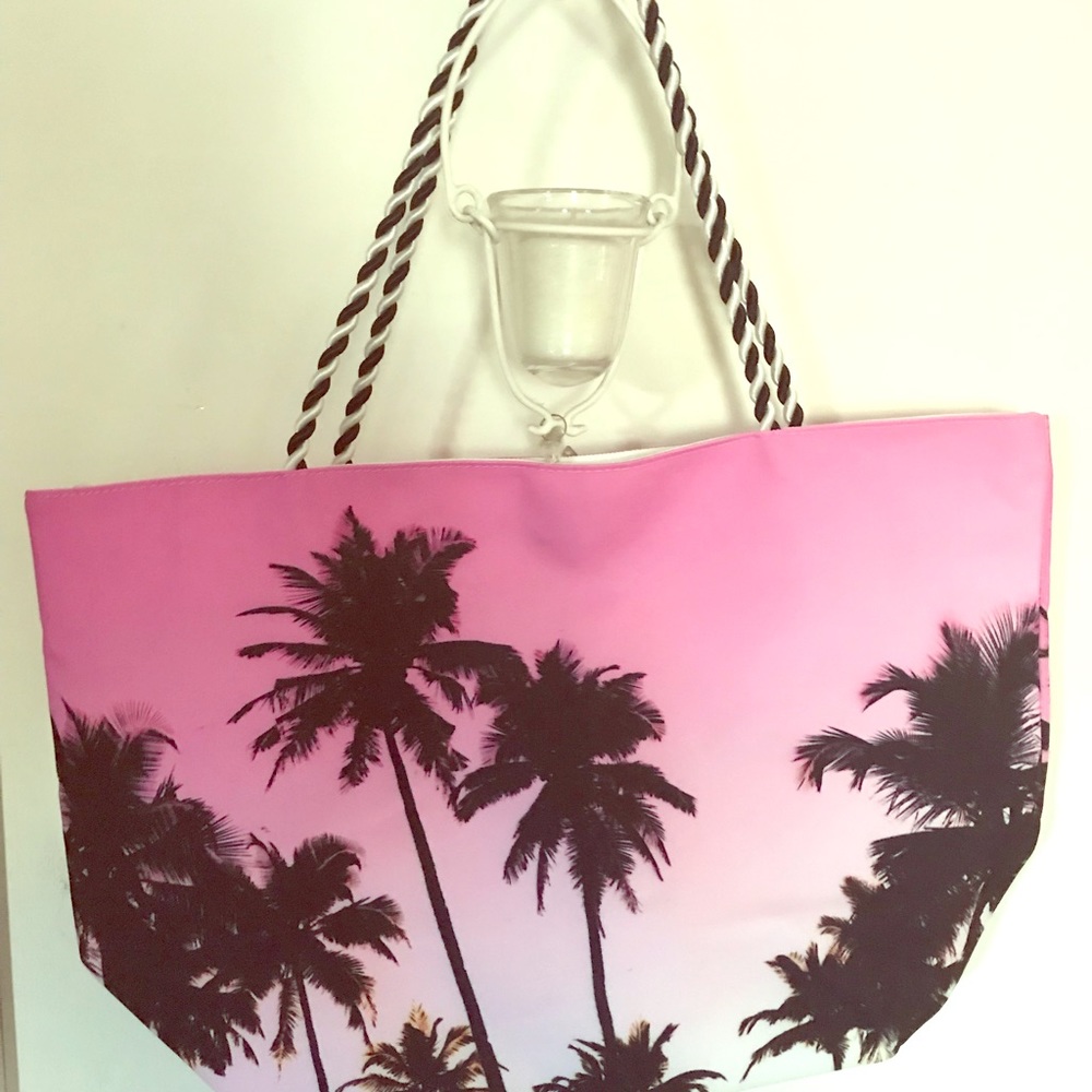 Avon Tropical Pink and Black Tote Bag